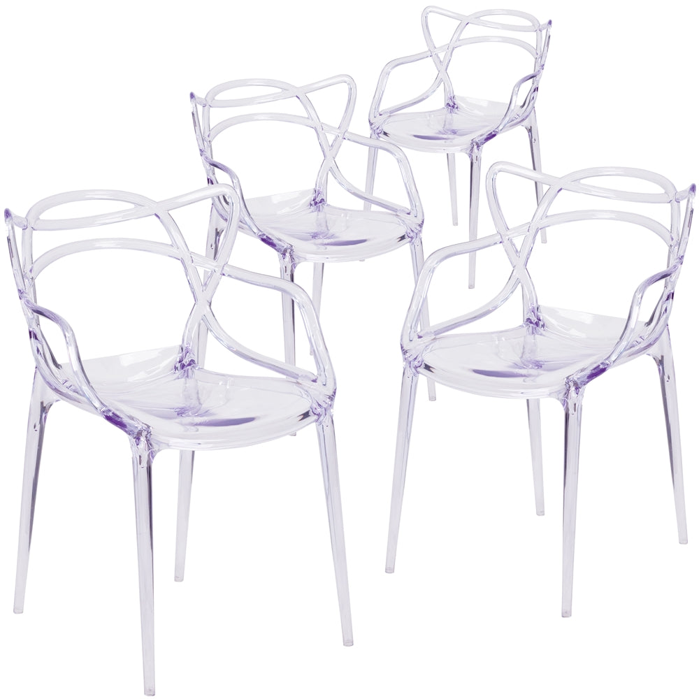 4 Pk. Nesting Series Transparent Stacking Side Chair