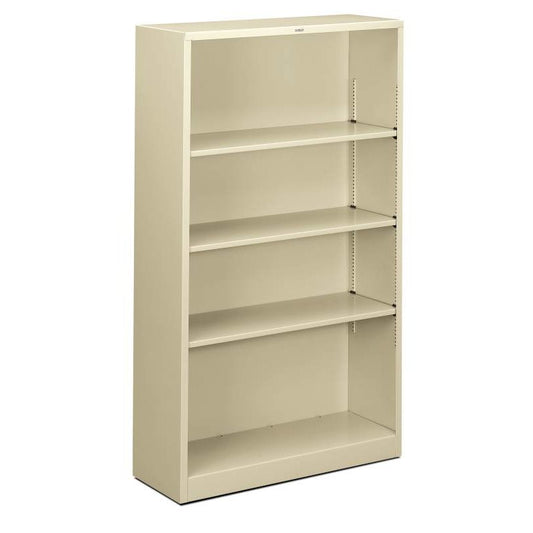 HON Brigade Steel Bookcase | 4 Shelves | 34-1/2"W x 12-5/8"D x 59"H | Putty Finish