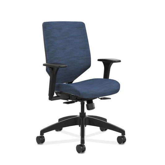 HON Solve Mid Back Task Chair | Upholstered Back | Midnight Fabric