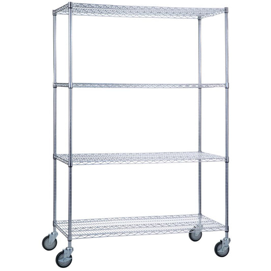 Heavy Duty Chrome Linen Cart, 18x48x72