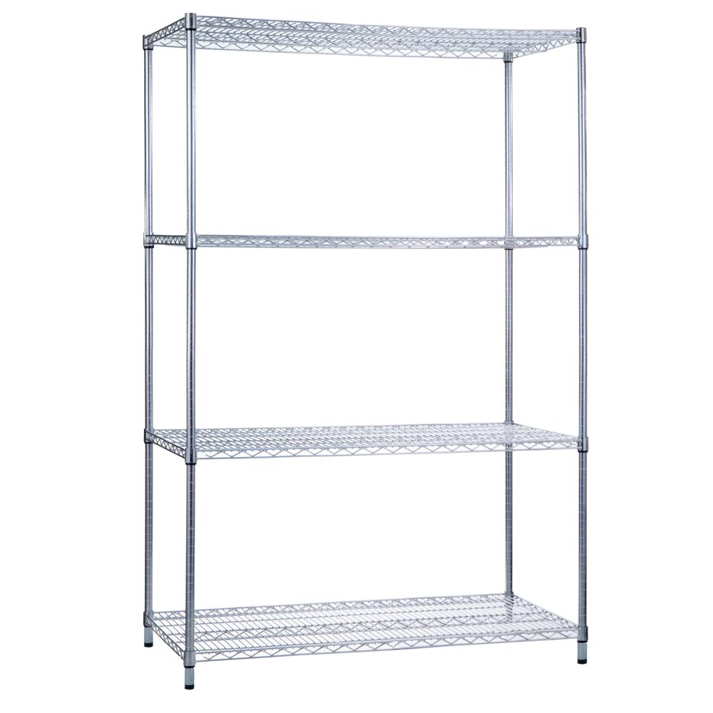 Heavy Duty Chrome Wire Shelving Unit, 24x48x72