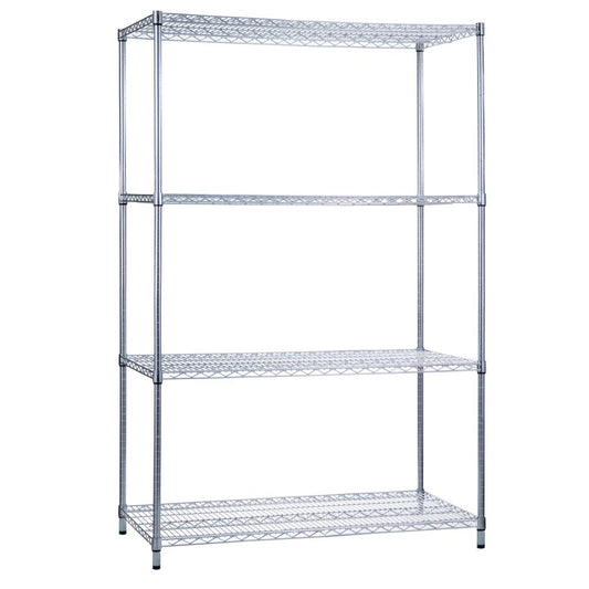 Heavy Duty Chrome Wire Shelving Unit, 24x48x72