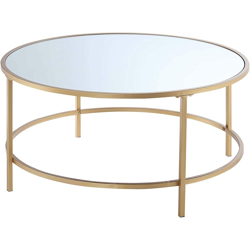 Gold Coast Faux Mirrored Round Coffee Table