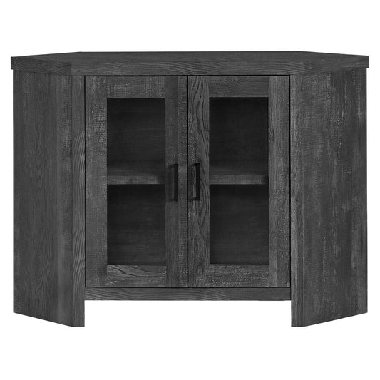 TV STAND - 42"L / BLACK RECLAIMED WOOD-LOOK CORNER