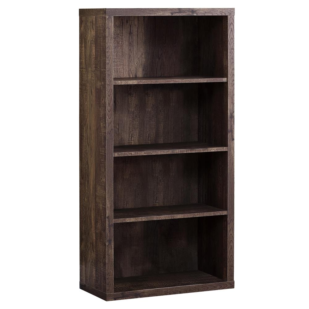 BOOKCASE - 48"H / BROWN RECLAIMED WOOD-LOOK/ ADJ. SHELVES