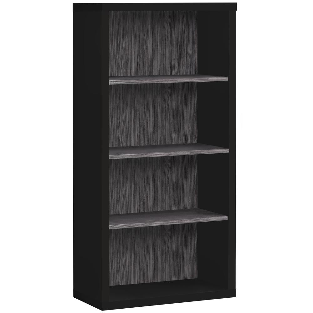 BOOKCASE - 48"H / BLACK / GREY WITH ADJUSTABLE SHELVES