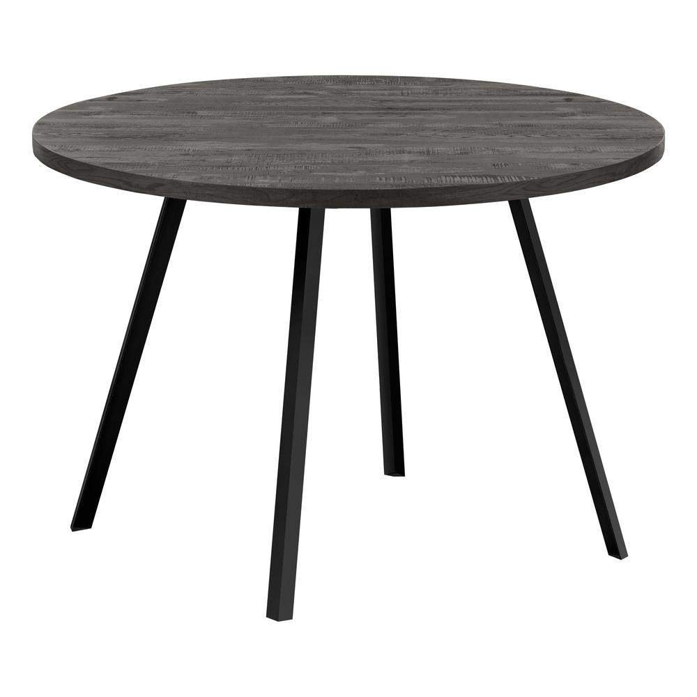 DINING TABLE - 48""DIA/ BLACK RECLAIMED WOOD / BLACK METAL"