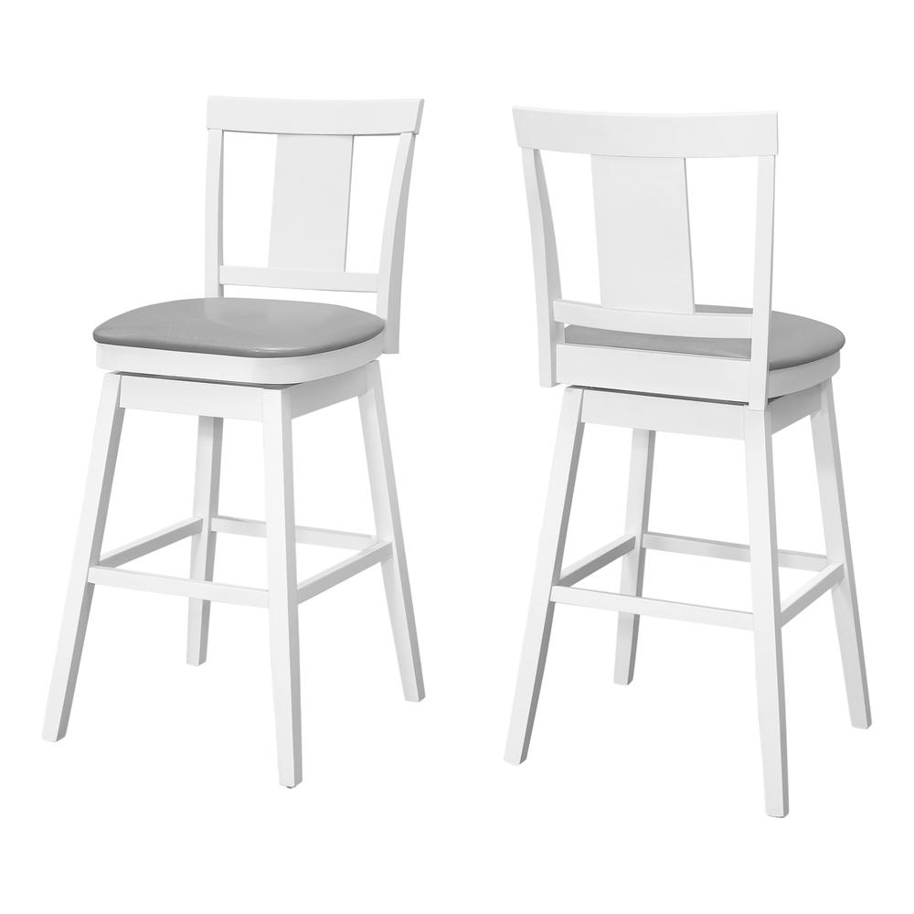 BARSTOOL - 2PCS / 44""H / WHITE / SWIVEL BAR HEIGHT