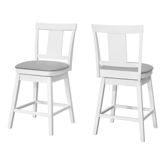 BARSTOOL - 2PCS / 39""H / WHITE / SWIVEL COUNTER HEIGHT