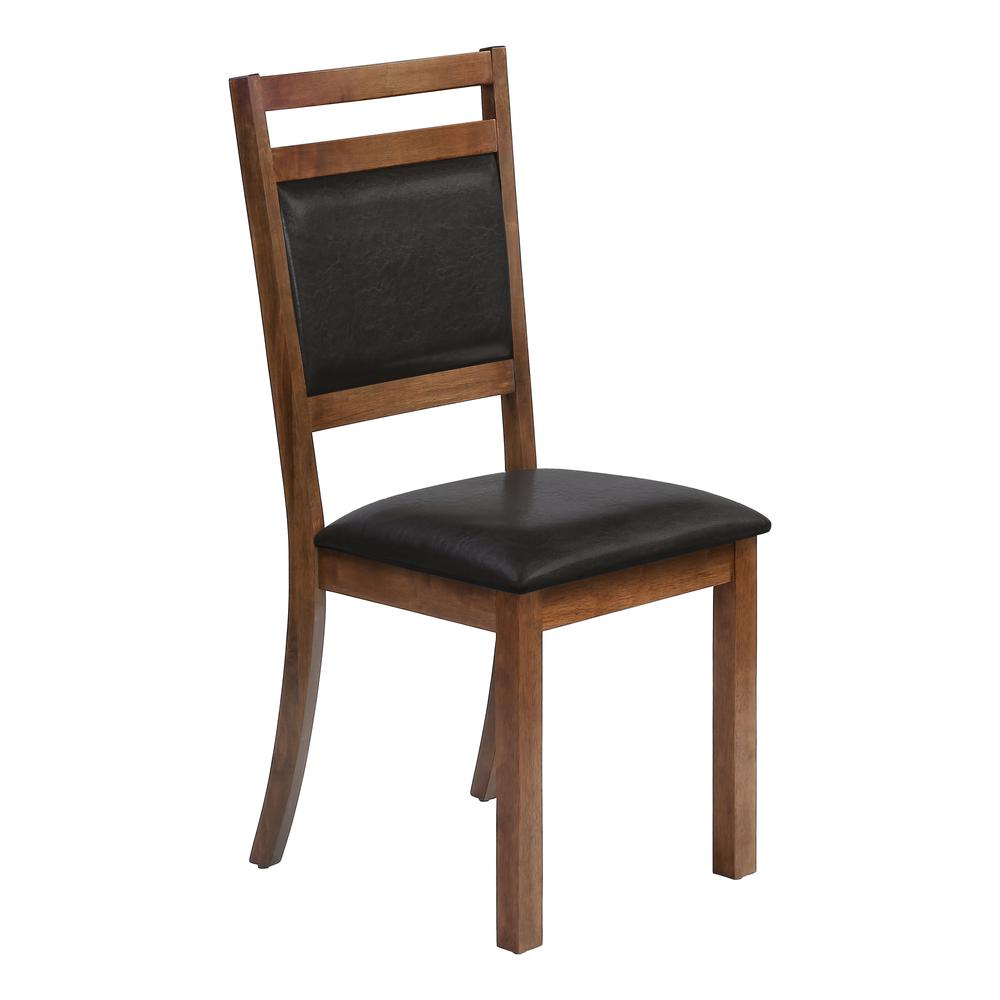 DINING CHAIR - 2PCS / 40"H BROWN WALNUT / DARK BROWN SEAT