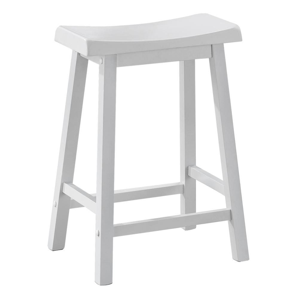 BARSTOOL - 2PCS / 24"H / WHITE SADDLE SEAT