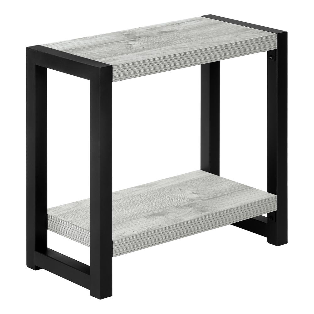 Accent Table - 22"H, Grey In Black Metal