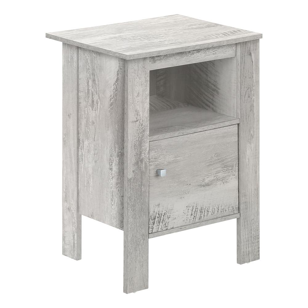 ACCENT TABLE - INDUSTRIAL GREY NIGHT STAND WITH STORAGE