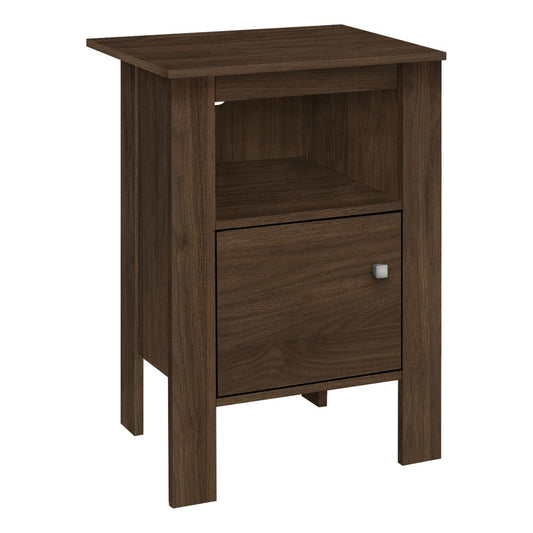 ACCENT TABLE - DARK WALNUT NIGHT STAND WITH STORAGE