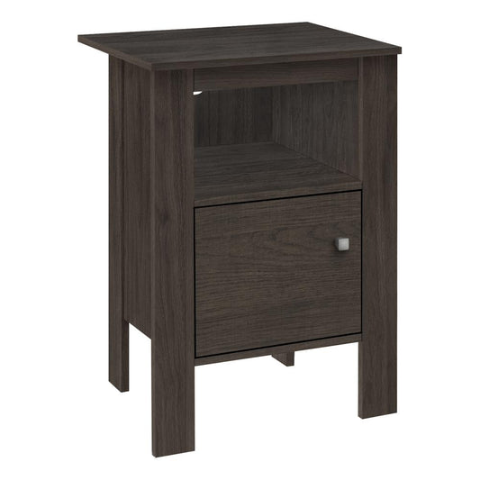 ACCENT TABLE - BROWN OAK NIGHT STAND WITH STORAGE