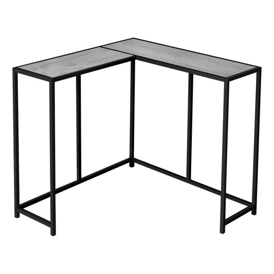 ACCENT TABLE - 36"L / GREY / BLACK CORNER CONSOLE