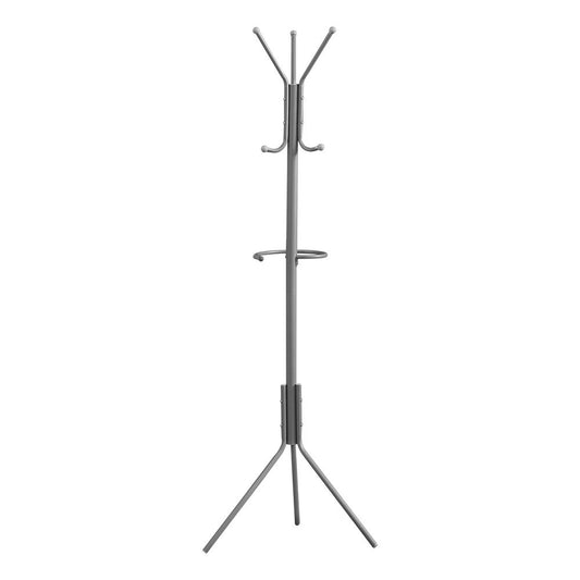 COAT RACK - 68"H / SILVER METAL