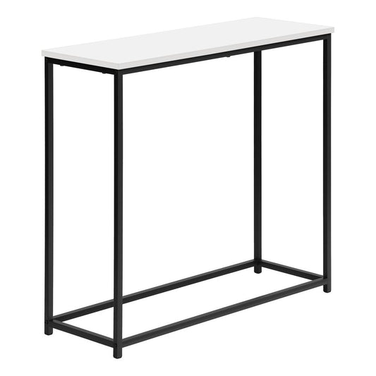 ACCENT TABLE - 32"L / WHITE / BLACK METAL CONSOLE