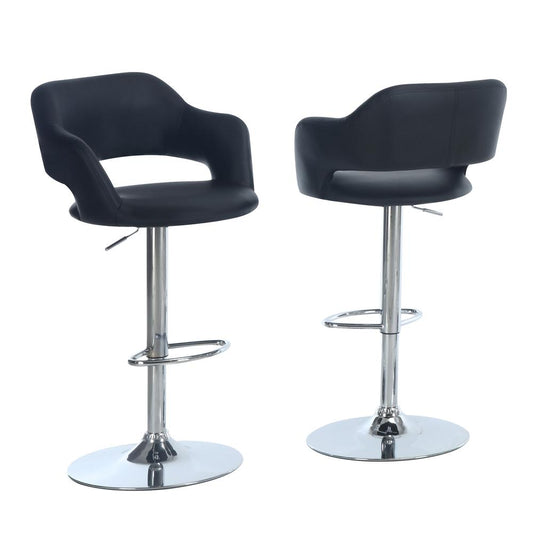 BARSTOOL - BLACK / CHROME METAL HYDRAULIC LIFT