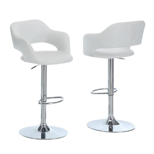 BARSTOOL - WHITE / CHROME METAL HYDRAULIC LIFT