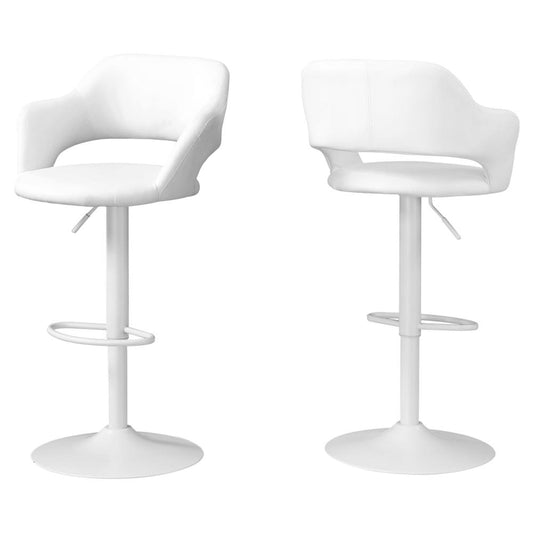 BARSTOOL - WHITE / WHITE METAL HYDRAULIC LIFT