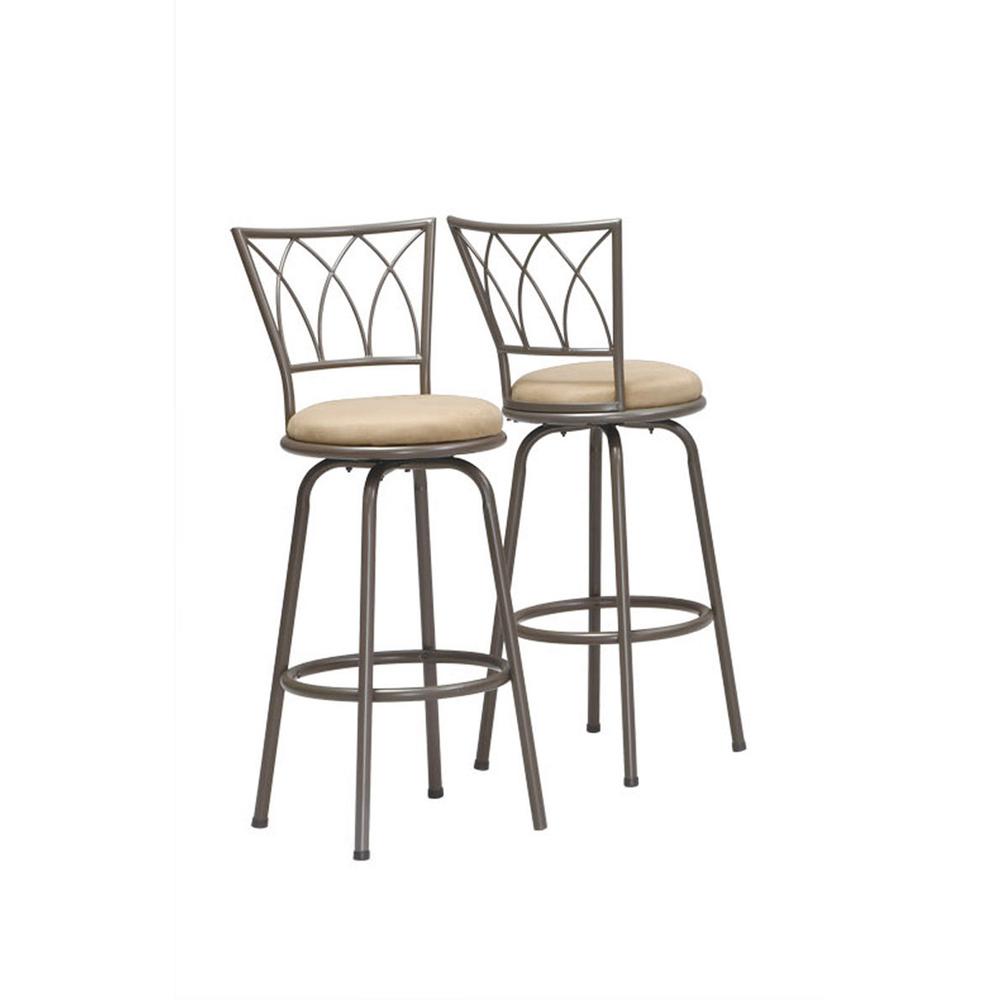 BARSTOOL - 2PCS / 43"H / SWIVEL / DARK COFFEE METAL