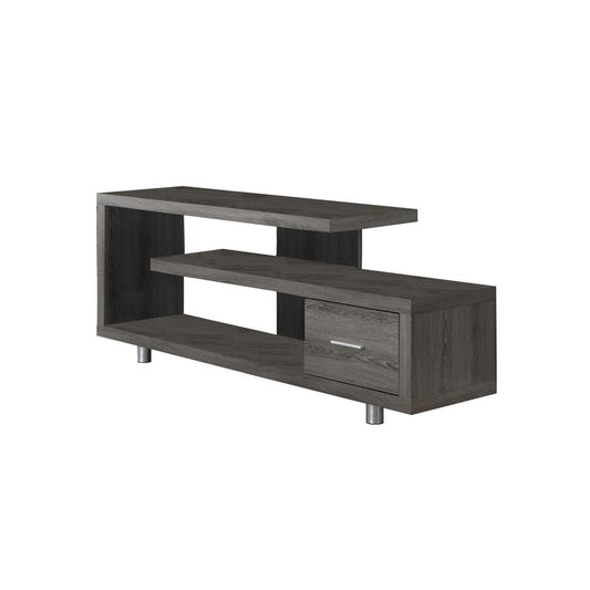 TV STAND - 60"L / DARK TAUPE WITH 1 DRAWER