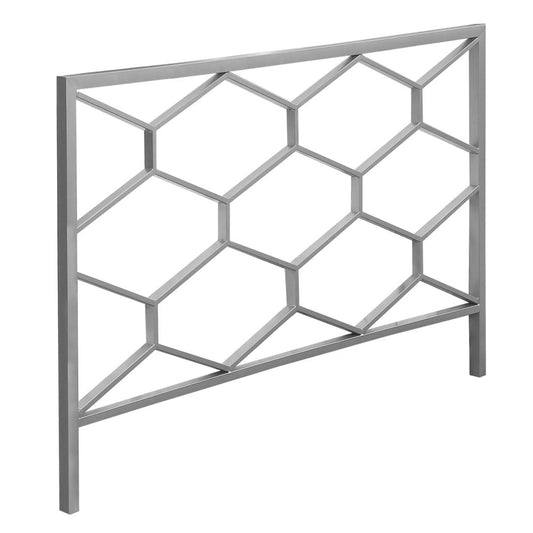 BED - QUEEN OR FULL SIZE / SILVER HEADBOARD OR FOOTBOARD