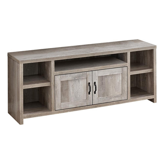 TV STAND - 60""L / TAUPE RECLAIMED WOOD-LOOK "