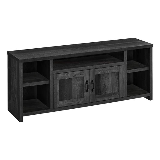 TV STAND - 60""L / BLACK RECLAIMED WOOD-LOOK"