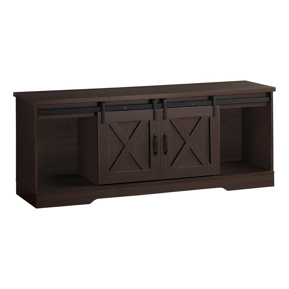 Tv Stand - 60"L / Espresso With 2 Sliding Doors