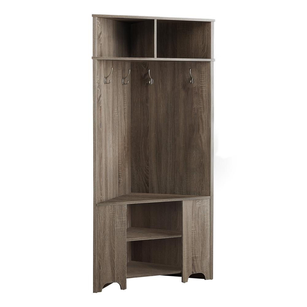 HALL TREE - 67"H / DARK TAUPE CORNER UNIT