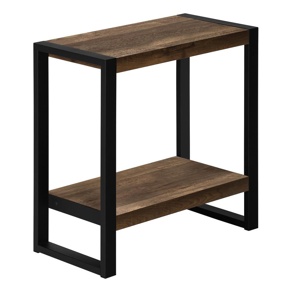 ACCENT TABLE in BROWN RECLAIMED WOOD-LOOK / BLACK METAL