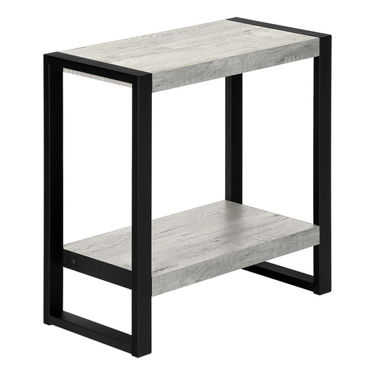 ACCENT TABLE in GREY RECLAIMED WOOD-LOOK / BLACK METAL