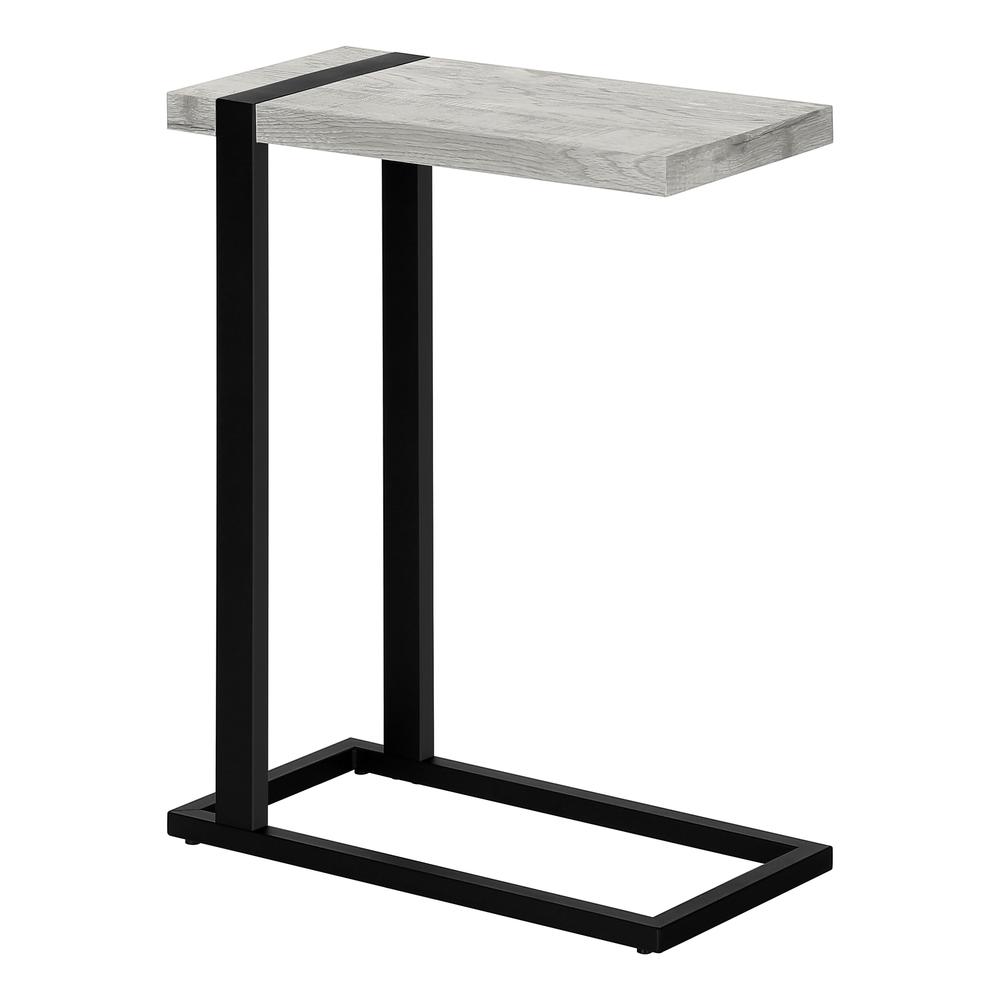 ACCENT TABLE - GREY RECLAIMED WOOD-LOOK / BLACK METAL