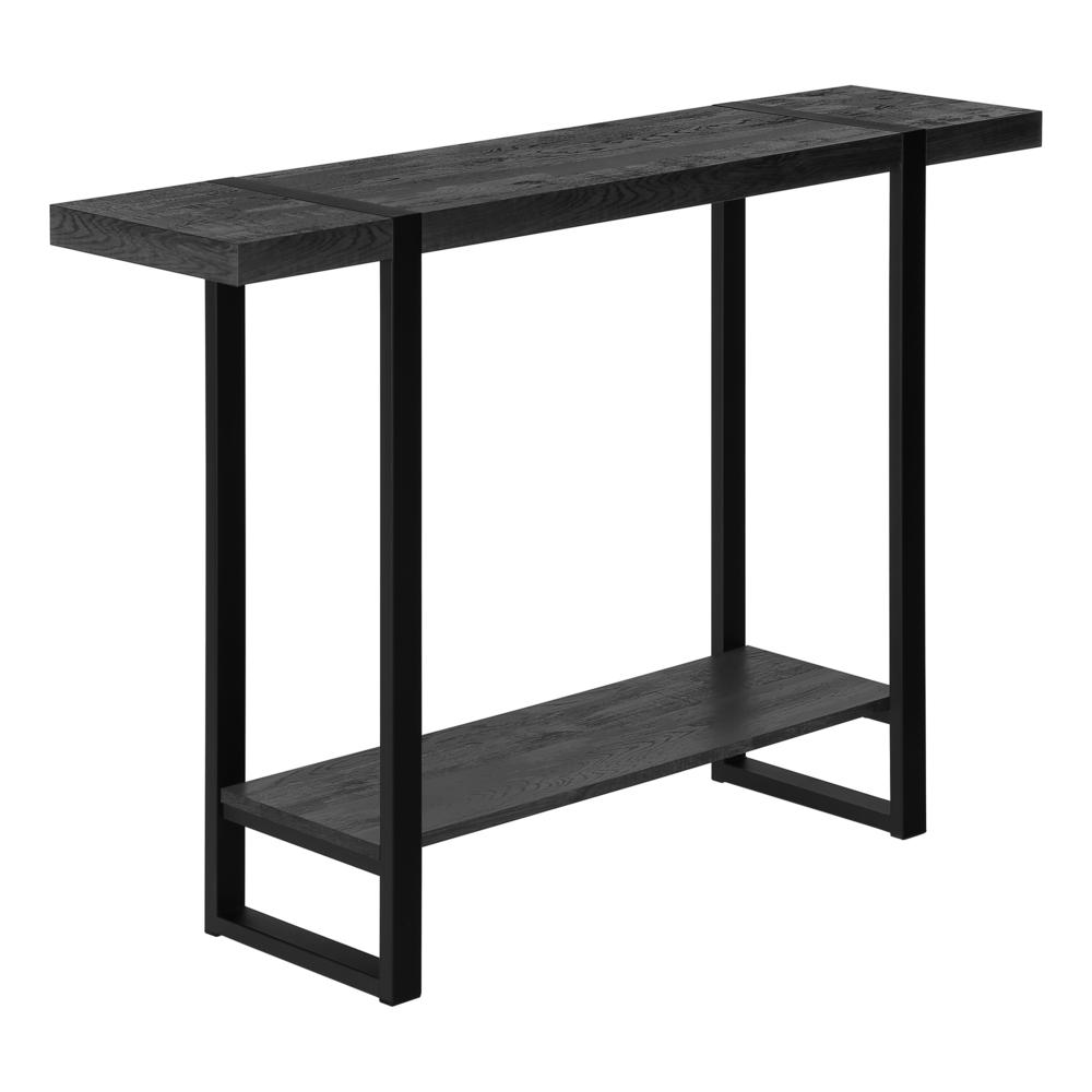 ACCENT TABLE - 48"L / BLACK RECLAIMED WOOD-LOOK / BLACK