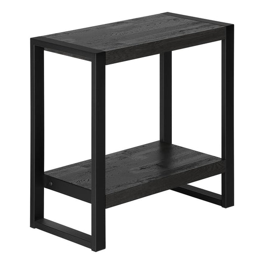 ACCENT TABLE - BLACK RECLAIMED WOOD-LOOK / BLACK METAL