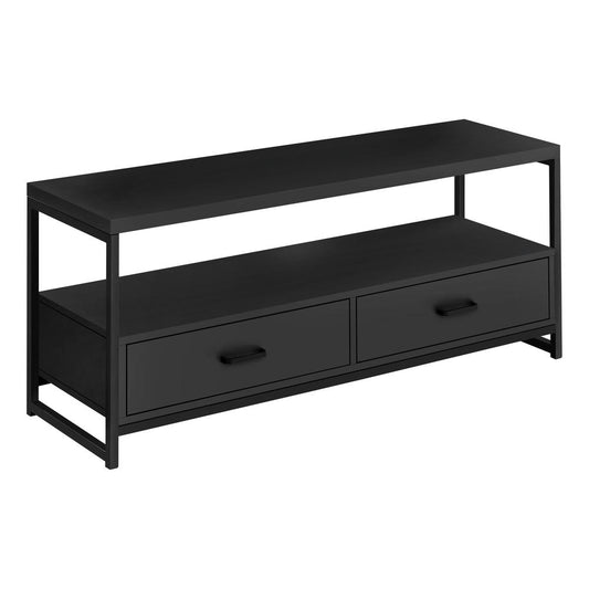 Tv Stand - 48"L, Black In Black Metal