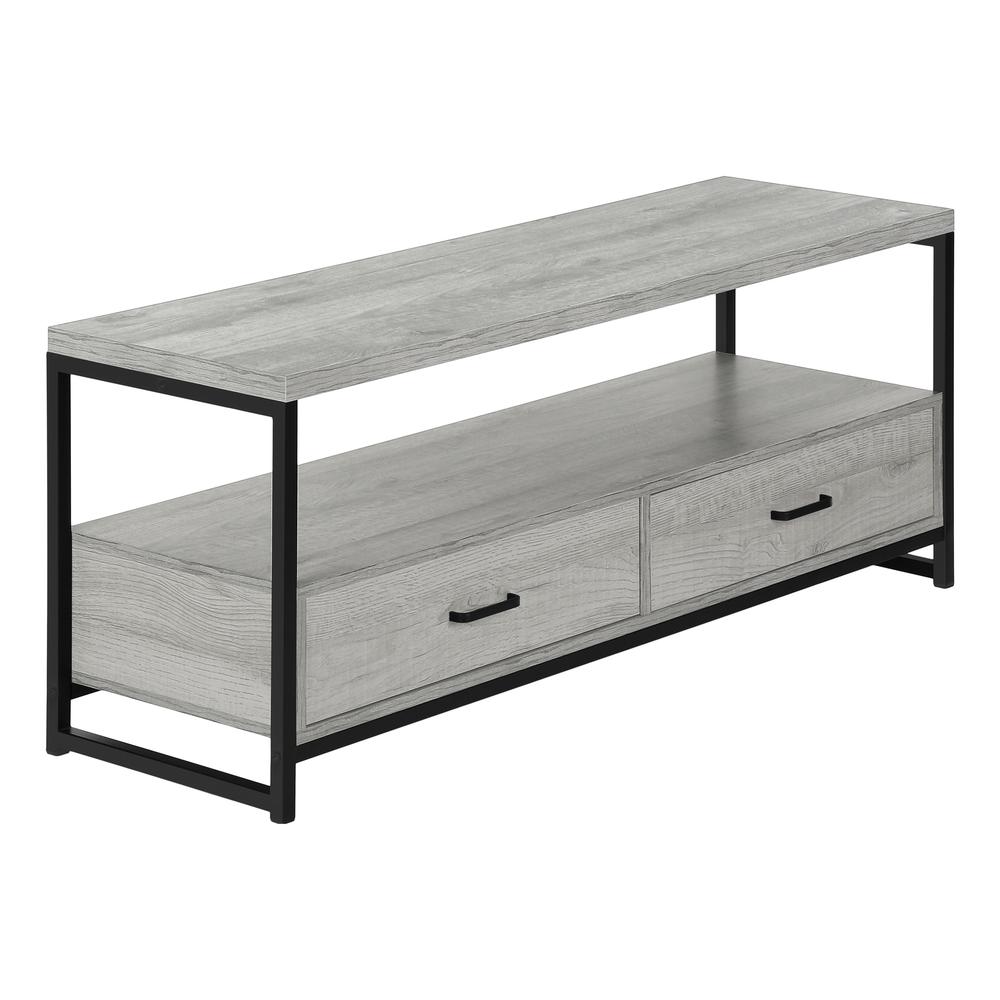 Tv Stand - 48"L, Grey In Black Metal