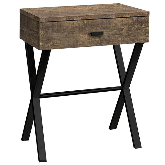 ACCENT TABLE - 24"H / BROWN RECLAIMED WOOD / BLACK METAL