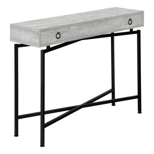 ACCENT TABLE - 42"L / GREY RECLAIMED WOOD / BLACK CONSOLE