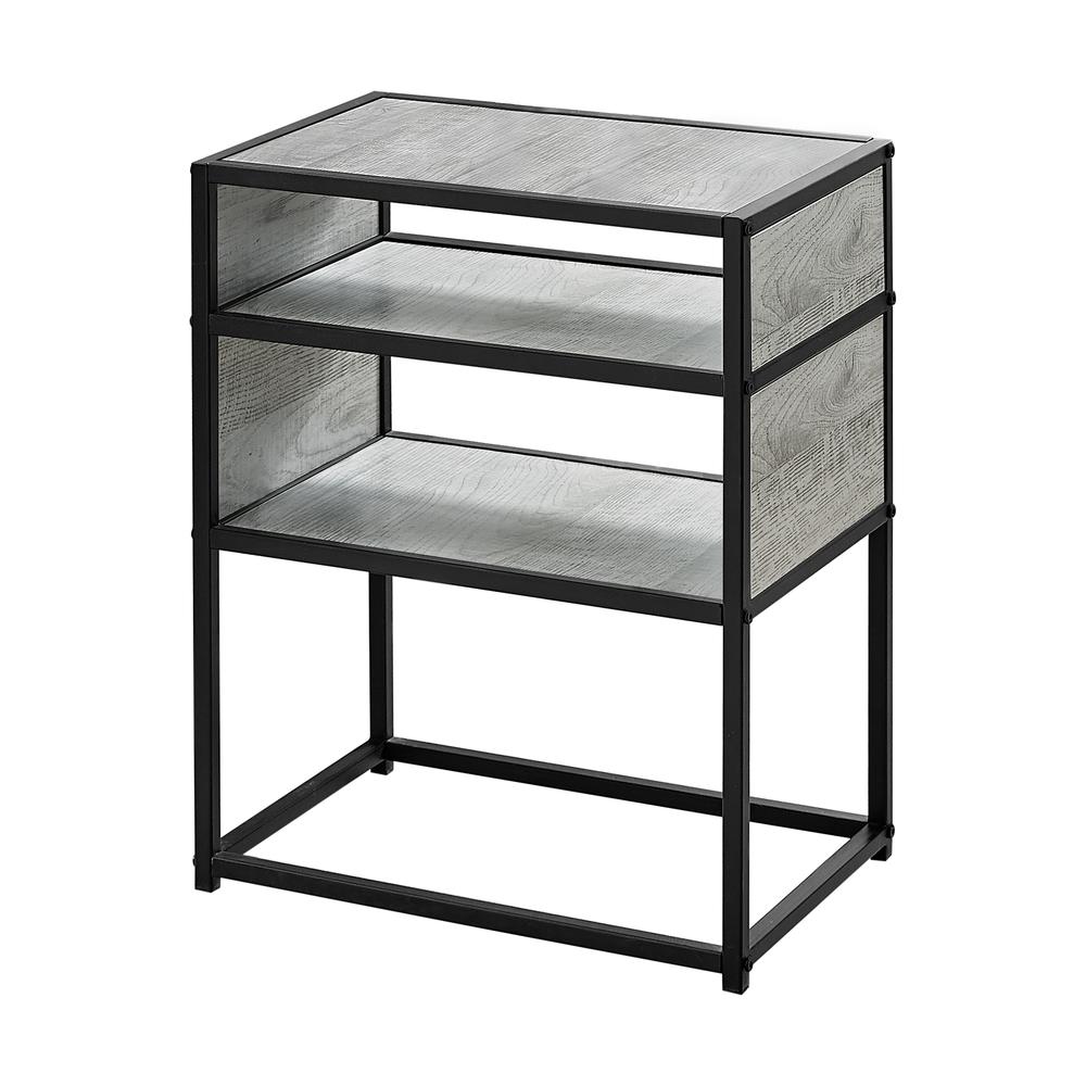 Accent Table - 22"H, Grey, Black Metal