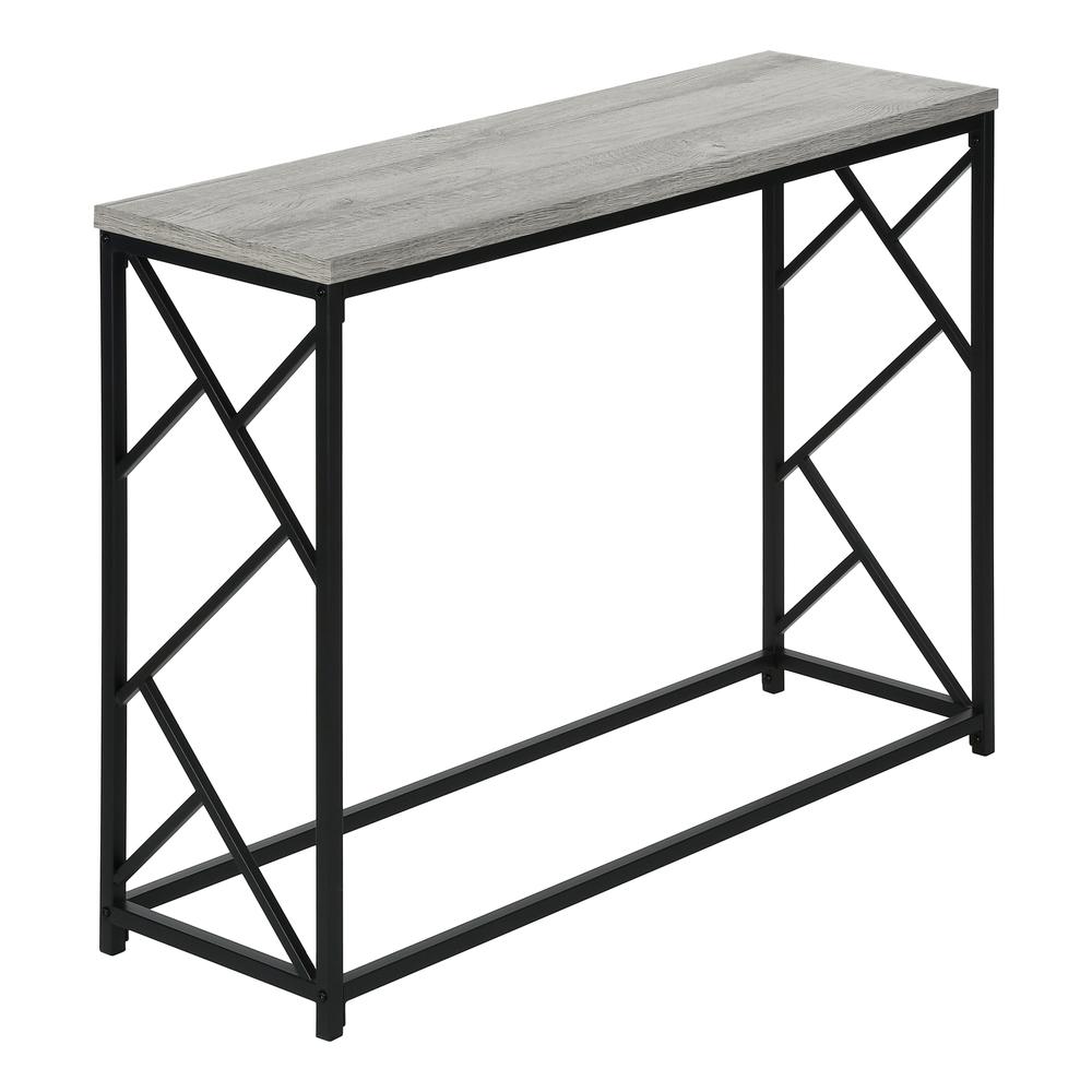 ACCENT TABLE - 44"L / GREY / BLACK METAL HALL CONSOLE