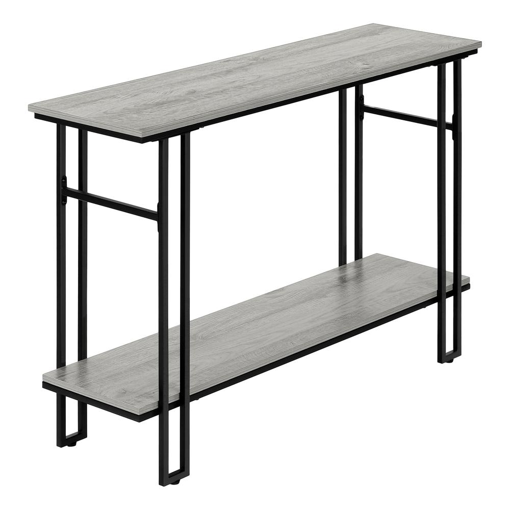 ACCENT TABLE - 48"L / GREY / BLACK METAL HALL CONSOLE