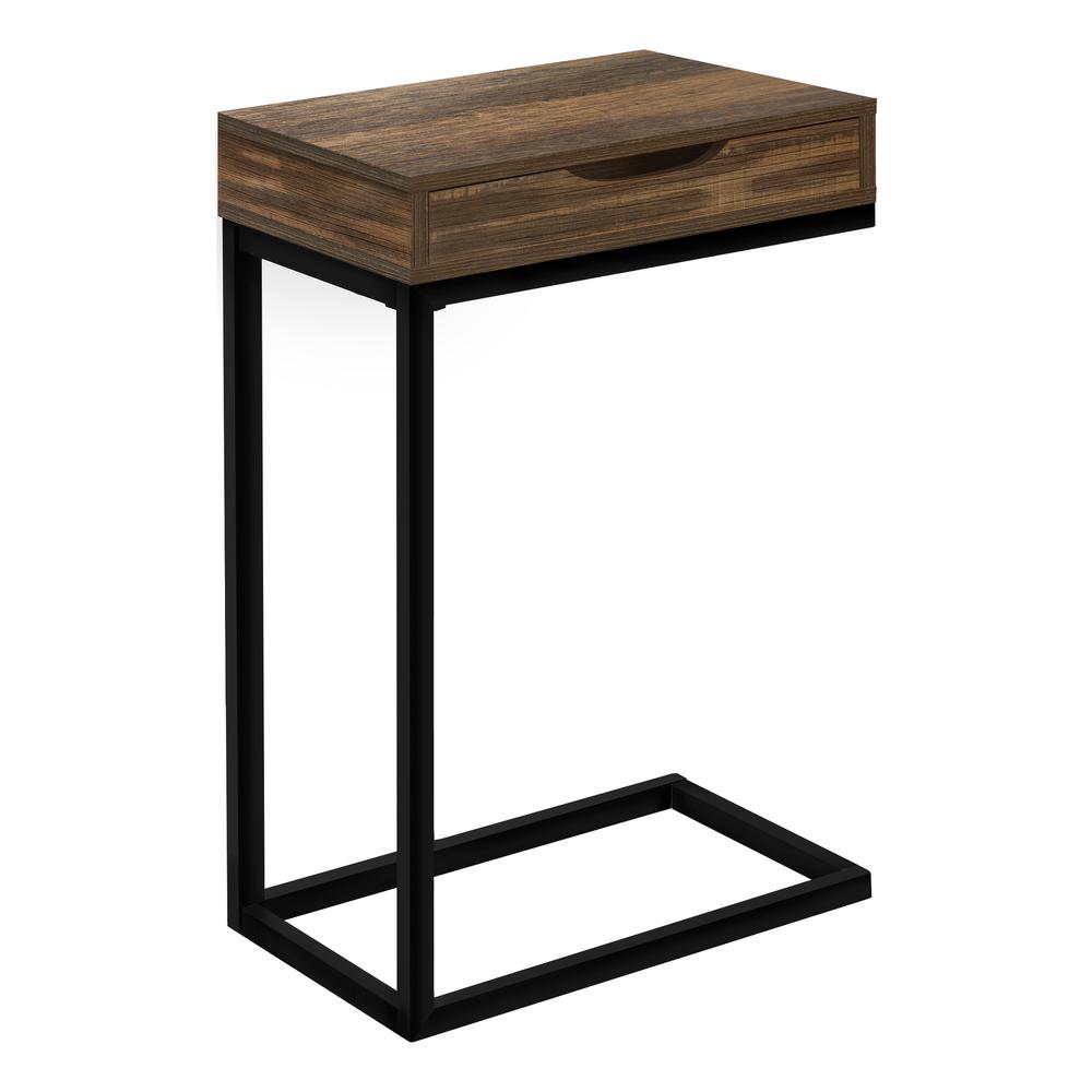 Accent Table - Brown Reclaimed-Look, Black Metal