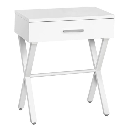 ACCENT TABLE - 24"H / WHITE / WHITE METAL