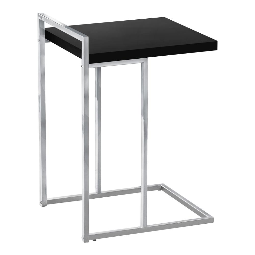 ACCENT TABLE - 25"H / BLACK / CHROME METAL