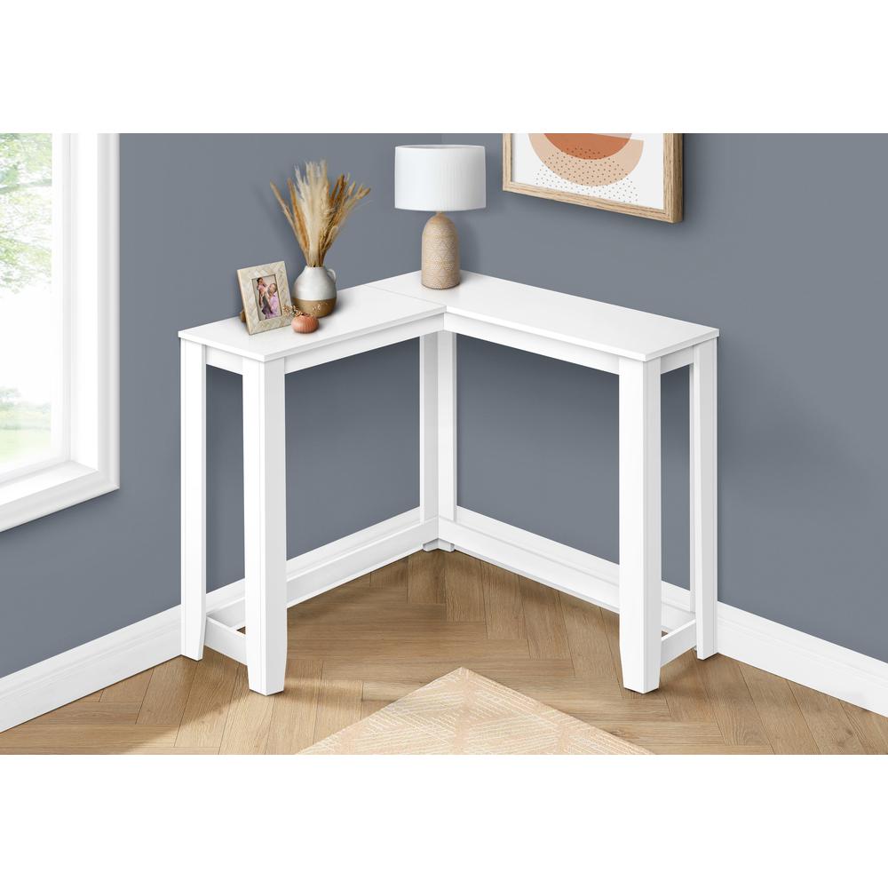 ACCENT TABLE - 36" / WHITE CORNER CONSOLE