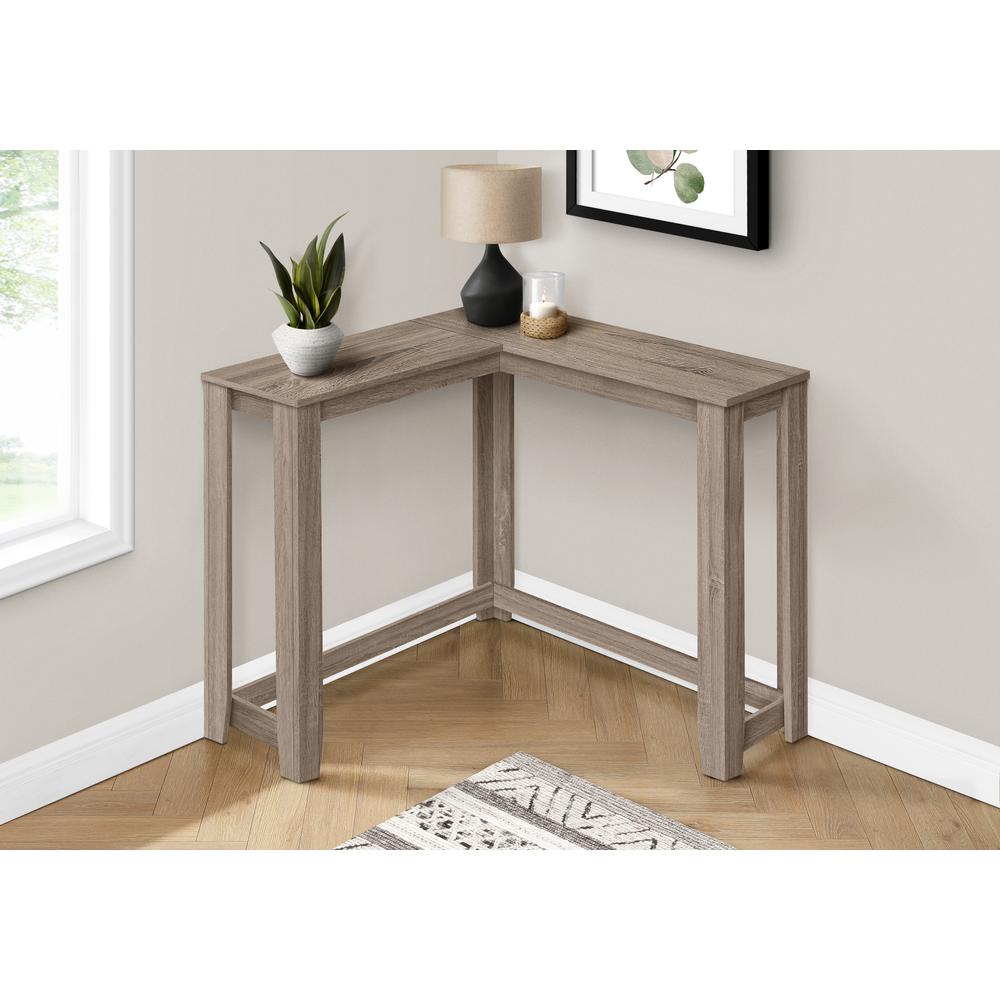 ACCENT TABLE - 36" / DARK TAUPE CORNER CONSOLE