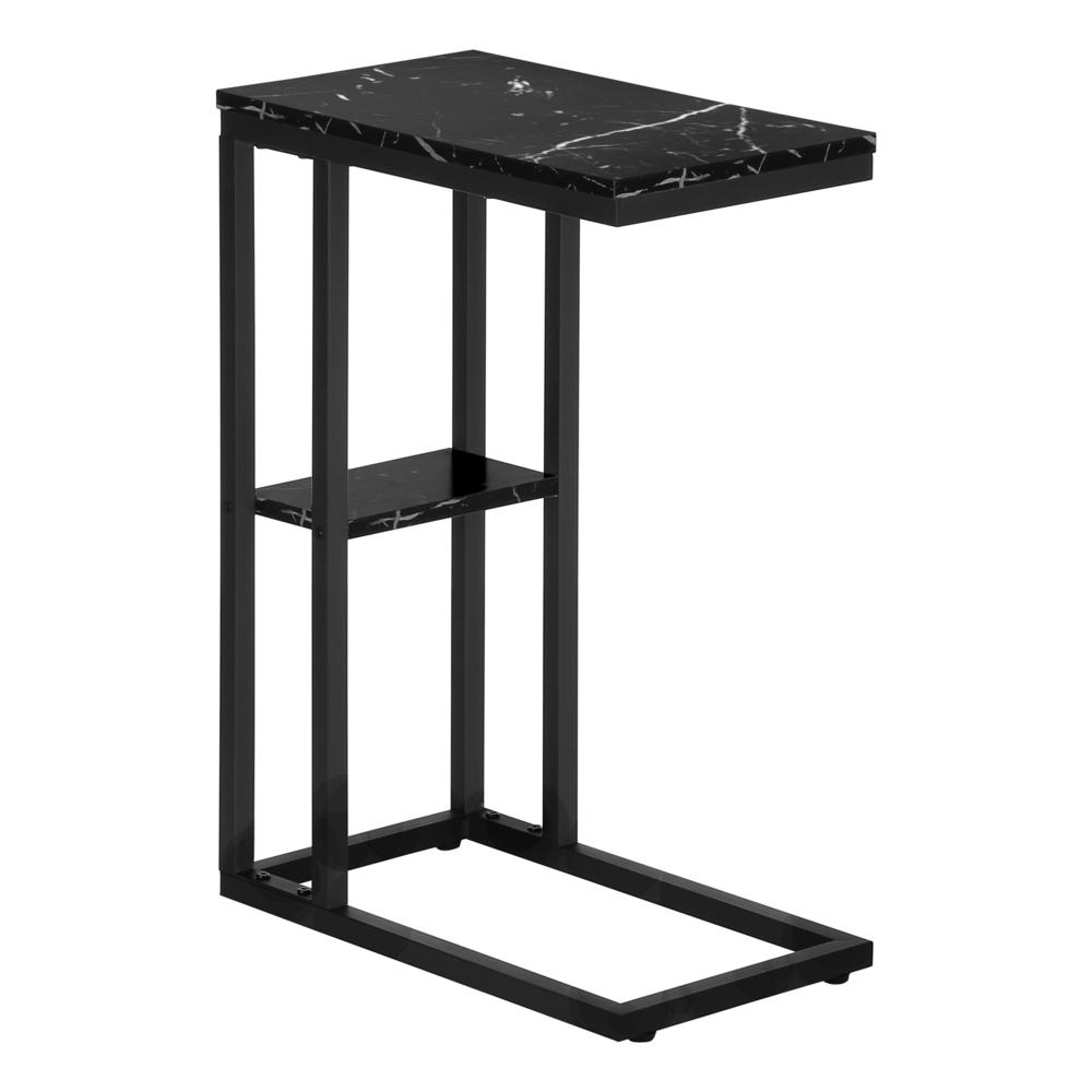 ACCENT TABLE - 25"H / BLACK MARBLE / BLACK METAL I 3674